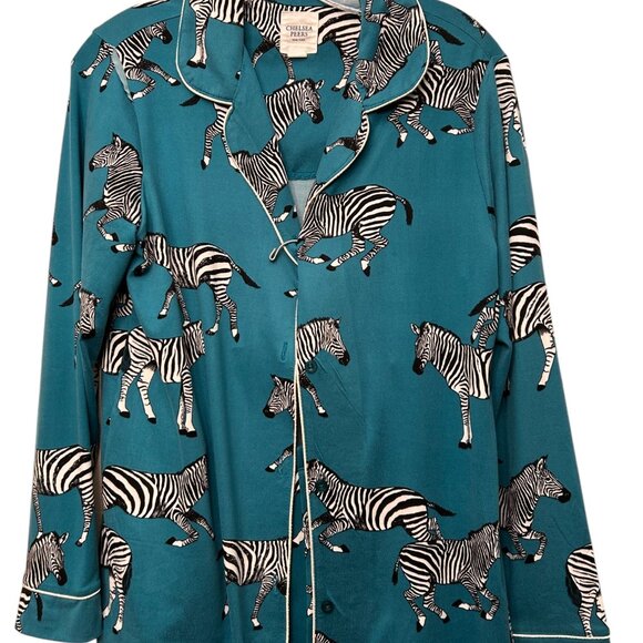 Chelsea Peers Zebra Print Women's Pajama Set - Picture 2 of 7